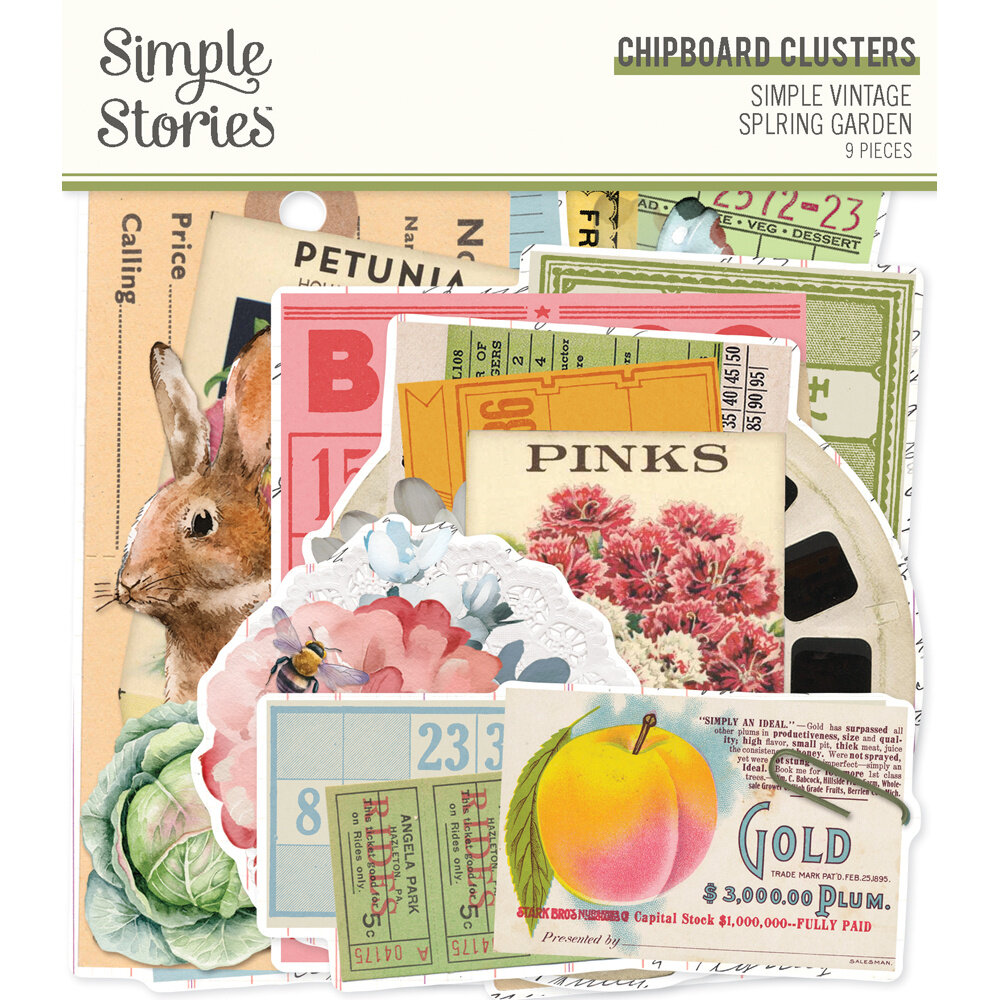 Simple Stories Simple Vintage Spring Garden Chipboard Clusters (21730) (DISCONTINUED)
