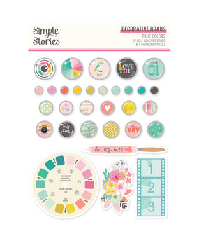 Simple Stories True Colors Decorative Brads (21826) (DISCONTINUED)