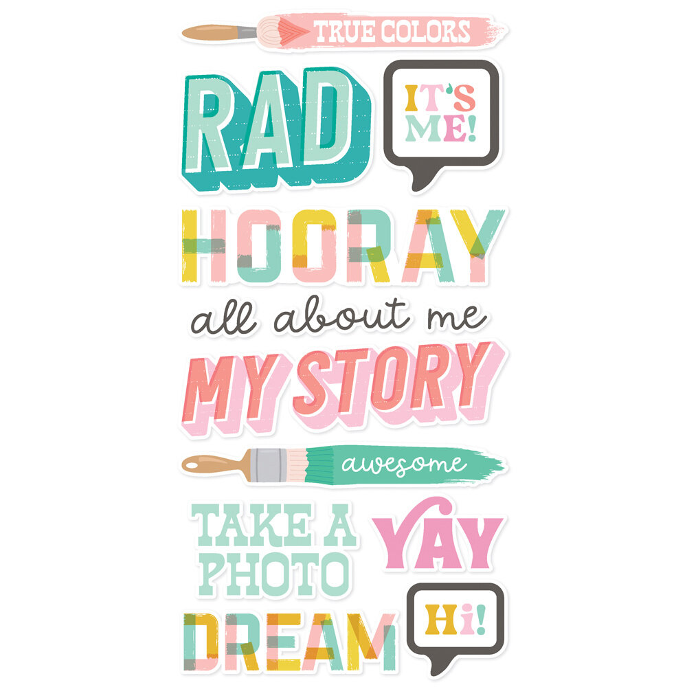 Simple Stories True Colors Foam Stickers (21825) (OUTLET)