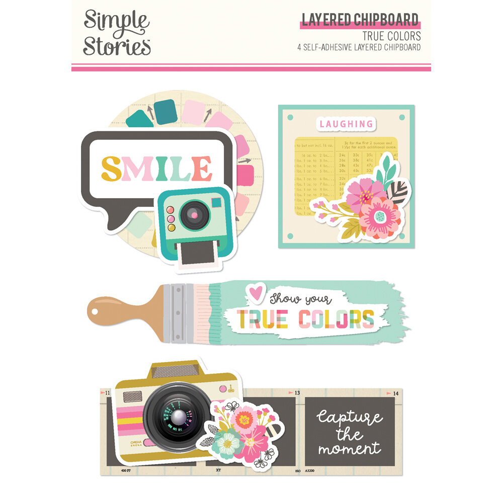 Simple Stories True Colors Layered Chipboard (21822) (DISCONTINUED)