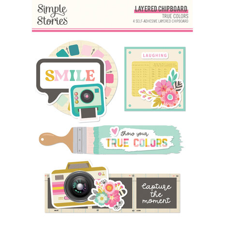 Simple Stories True Colors Layered Chipboard (21822) (DISCONTINUED)