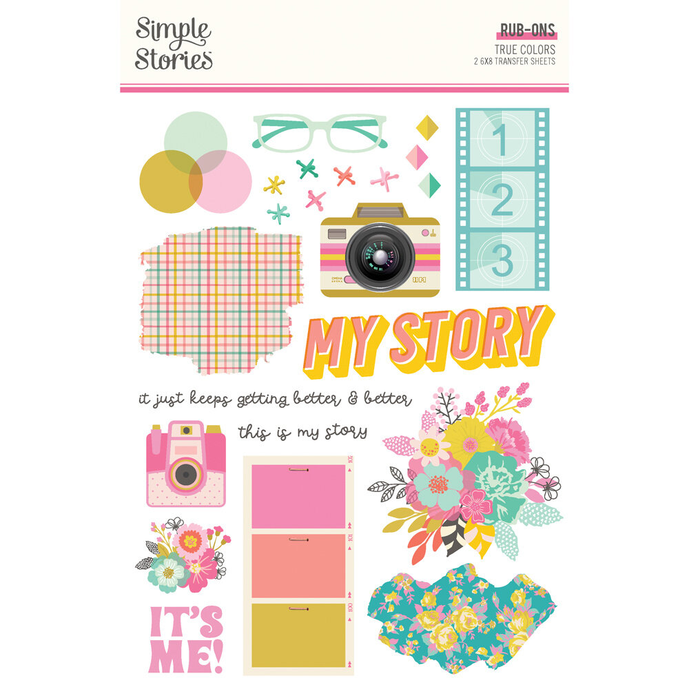Simple Stories True Colors Rub Ons (21821) (DISCONTINUED)
