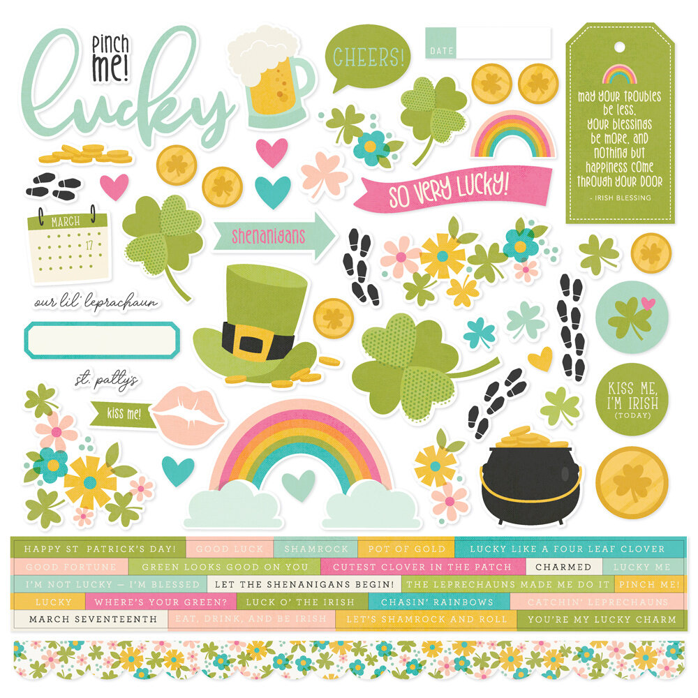 Simple Stories St Patrick's Day Cardstock Stickers (21916) (DISCONTINUED)