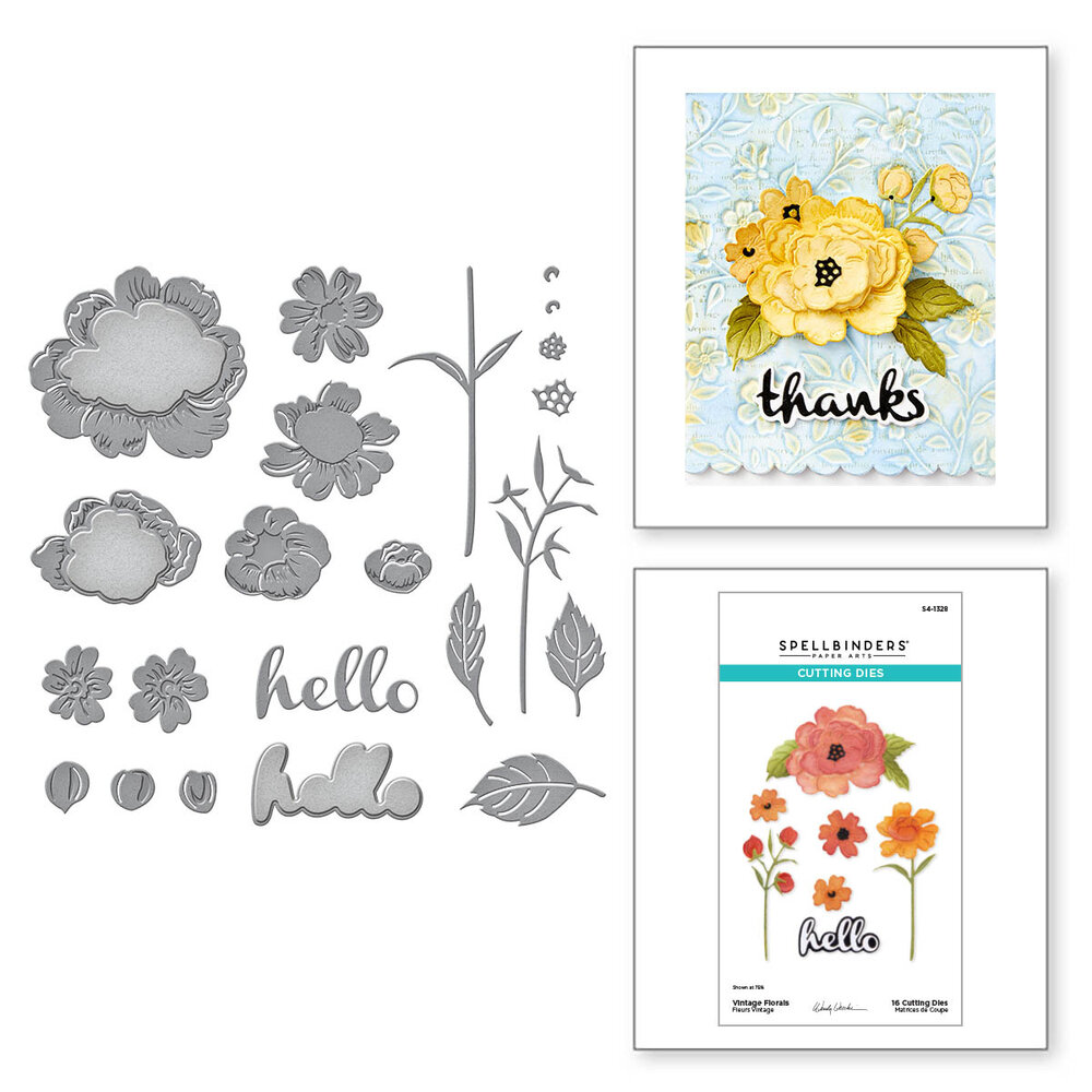 Spellbinders Vintage Florals Etched Dies (S4-1328) Spellbinders Vintage Florals Etched Dies (S4-1328)