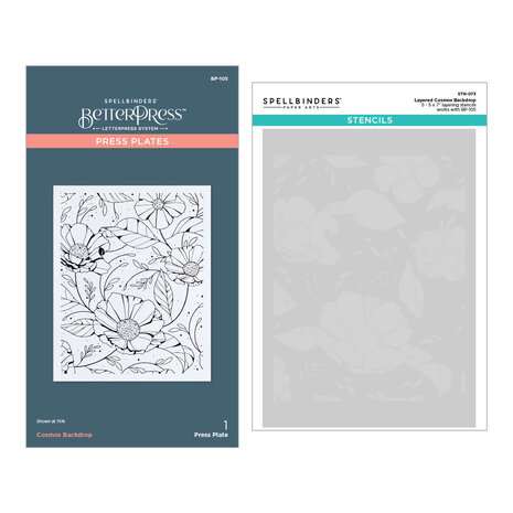 Spellbinders Cosmos Backdrop BetterPress and Stencil Bundle (BD-0822) (DISCONTINUED) Spellbinders Cosmos Backdrop BetterPress and Stencil Bundle (BD-0822) (DISCONTINUED)