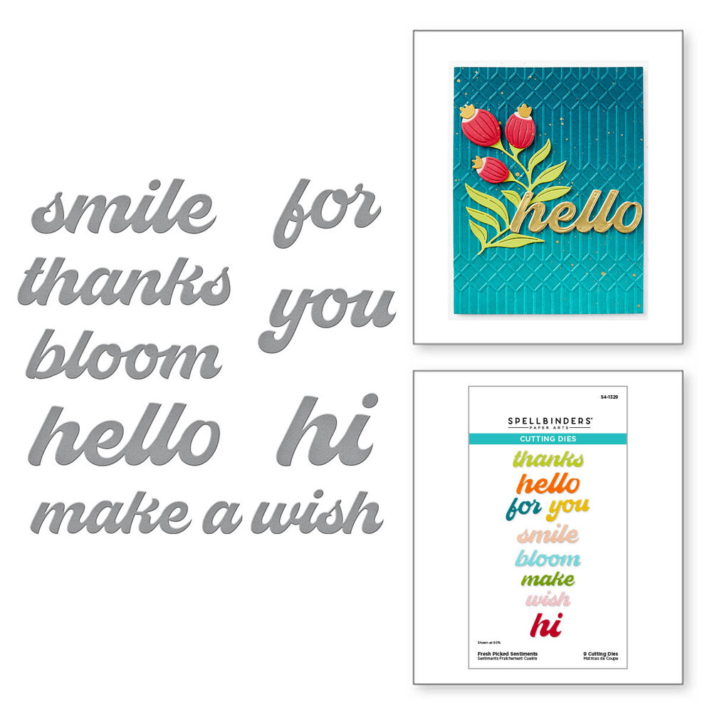 Spellbinders Fresh Picked Sentiments Etched Dies (S4-1329) (OUTLET)