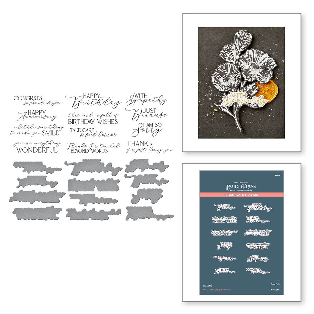 Spellbinders You are Everything Sentiments Press Plate & Die Set (BP-110)