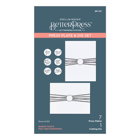 Spellbinders Sealed Cord & Faux Seal Sentiments Press Plate & Die Set (BP-107) (DISCONTINUED) Spellbinders Sealed Cord & Faux Seal Sentiments Press Plate & Die Set (BP-107) (DISCONTINUED)