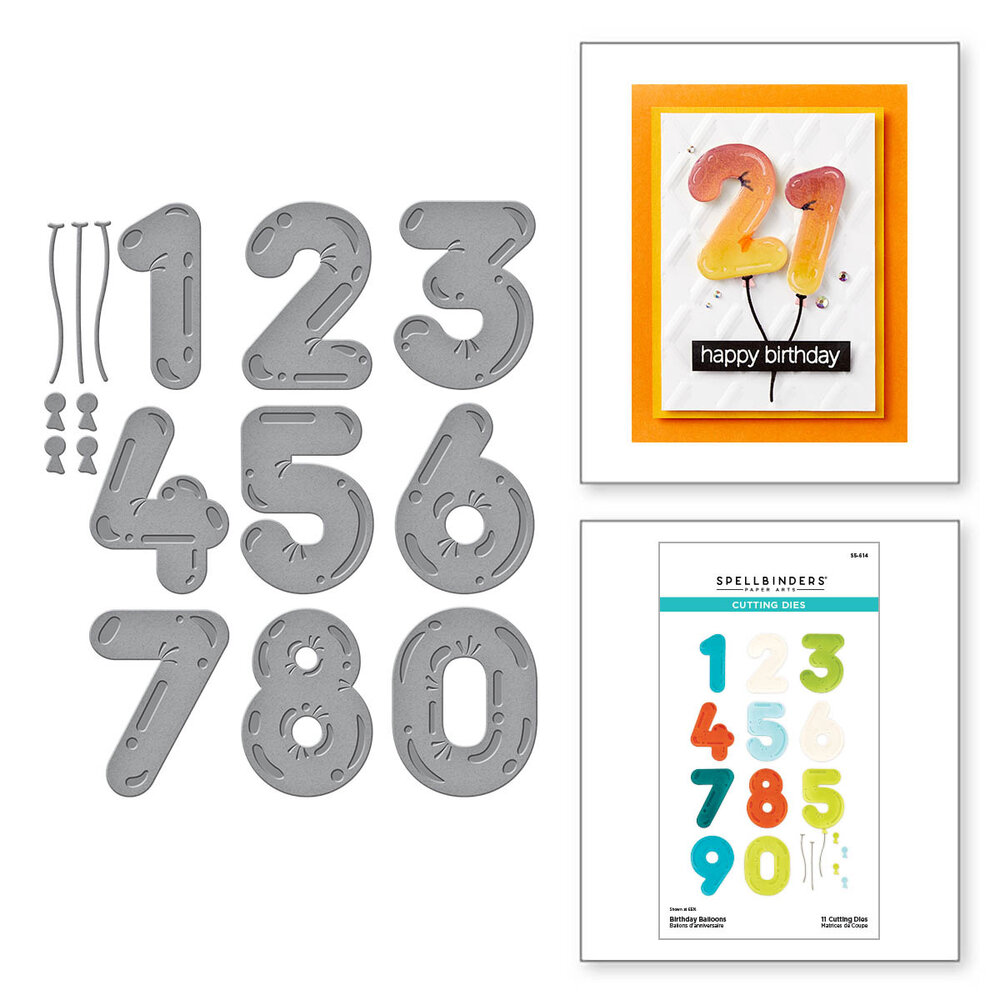 Spellbinders Birthday Balloons Etched Dies (S5-614)