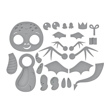 Spellbinders Dancin' Birthday Dragon Etched Dies (S3-497)