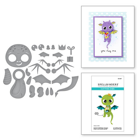 Spellbinders Dancin' Birthday Dragon Etched Dies (S3-497)