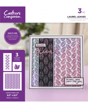 Crafter's Companion Laurel Leaves Multi-Use Patterned Stencils (CC-STEN-LAULEAV) (DISCONTINUED)