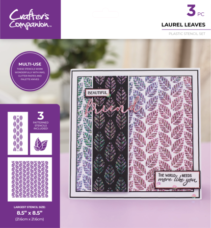 Crafter's Companion Laurel Leaves Multi-Use Patterned Stencils (CC-STEN-LAULEAV) (DISCONTINUED)