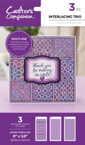 Crafter's Companion Interlacing Trio Multi-Use Patterned Stencils (CC-STEN-INTTRIO) (DISCONTINUED)