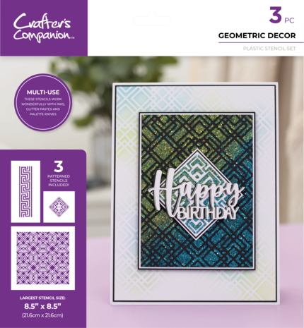 Crafter's Companion Geometric Décor Multi-Use Patterned Stencils (CC-STEN-GEOMDEC) (DISCONTINUED)