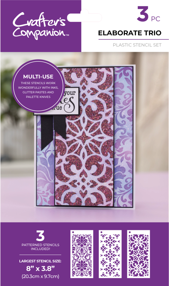 Crafter's Companion Elaborate Trio Multi-Use Patterned Stencils (CC-STEN-ELATRIO) (DISCONTINUED)