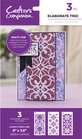 Crafter's Companion Elaborate Trio Multi-Use Patterned Stencils (CC-STEN-ELATRIO) (DISCONTINUED)