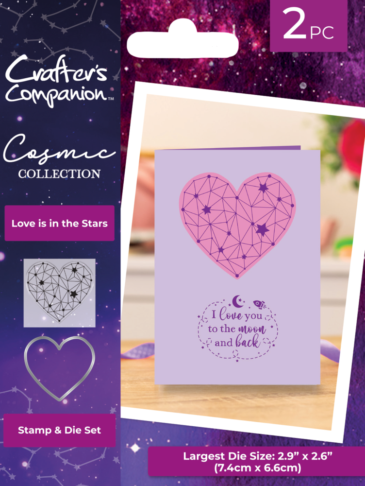 Crafter's Companion Cosmic Collection Stamp & Die Love is in the Stars (COS-STD-LITS) (DISCONTINUED) Crafter's Companion Cosmic Collection Stamp & Die Love is in the Stars (COS-STD-LITS) (DISCONTINUED)