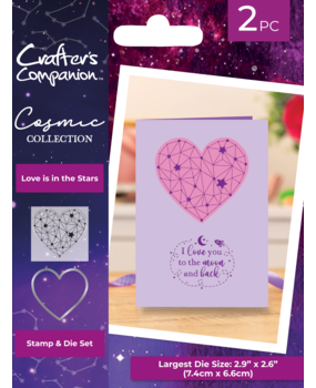 Crafter's Companion Cosmic Collection Stamp & Die Love is in the Stars (COS-STD-LITS) (DISCONTINUED)