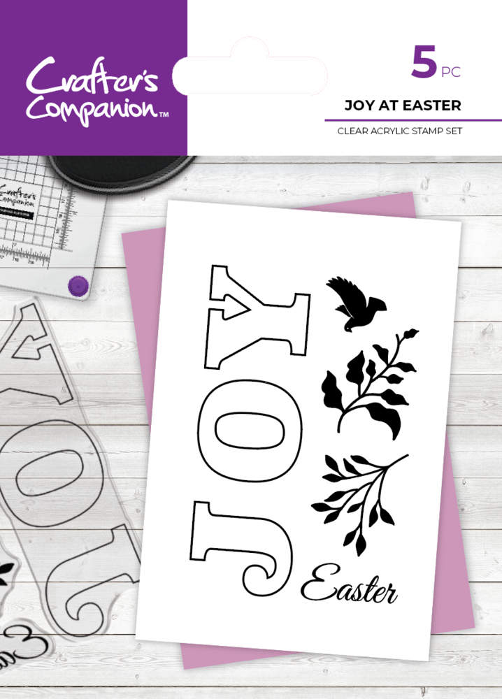 Crafter's Companion Joy At Easter 5x2.8 Inch Clear Stamps (5pcs) (CC-CA-ST-JAE) (DISCONTINUED)