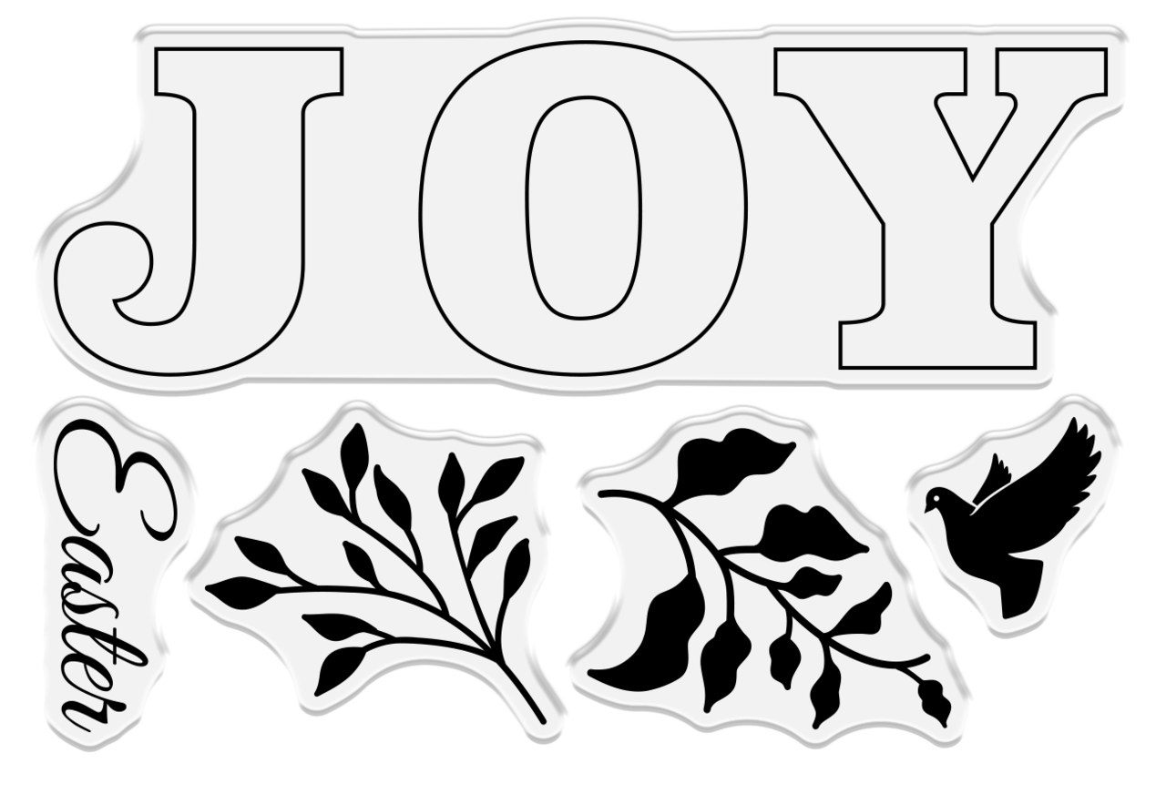 Crafter's Companion Joy At Easter 5x2.8 Inch Clear Stamps (5pcs) (CC-CA-ST-JAE) (DISCONTINUED)