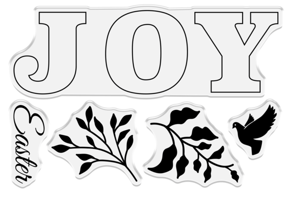 Crafter's Companion Joy At Easter 5x2.8 Inch Clear Stamps (5pcs) (CC-CA-ST-JAE) (DISCONTINUED)