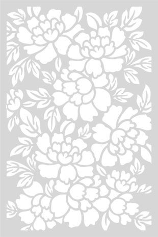 Crafter's Companion Floral Elegance Stencil Perfect Peonies (S-FE-STEN4-PEPE) (DISCONTINUED)