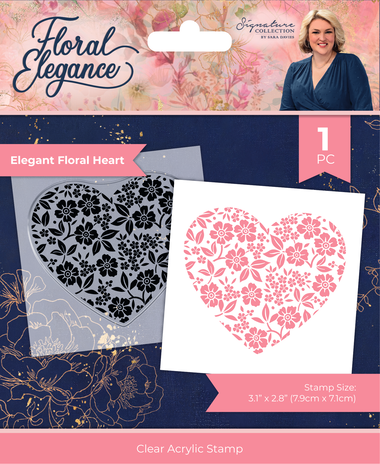 Crafter's Companion Floral Elegance Clear Stamp Elegant Floral Heart (S-FE-CA-ST-EFH) (DISCONTINUED)