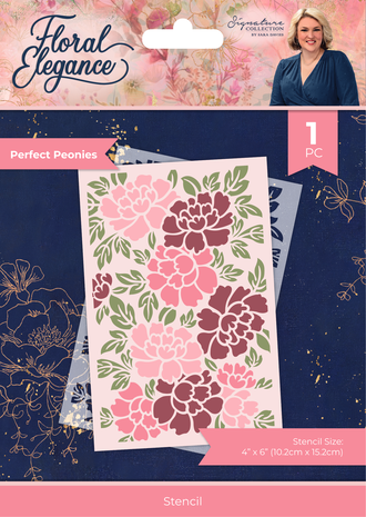 Crafter's Companion Floral Elegance Stencil Perfect Peonies (S-FE-STEN4-PEPE) (DISCONTINUED)
