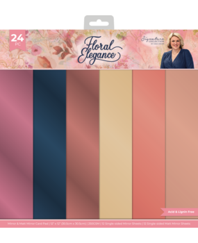 Crafter's Companion Floral Elegance 12x12 Inch Mirror & Matt Mirror Card Pad (S-FE-MMP12) (DISCONTINUED)