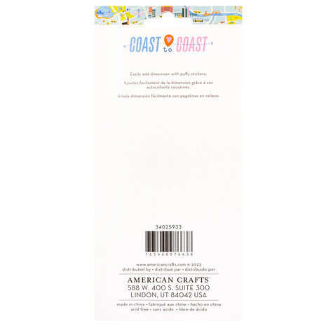 American Crafts Coast-to-Coast Stickers Puffy Alpha (120pcs) (34025933) (OUTLET)
