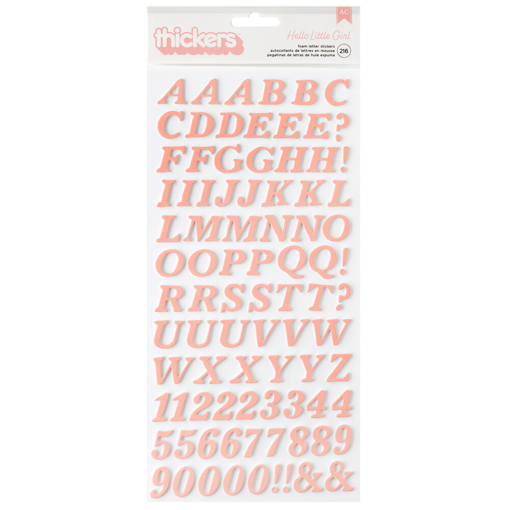 American Crafts Hello Little Girl Thickers Alpha Foam (216pcs) (34030043) (OUTLET) American Crafts Hello Little Girl Thickers Alpha Foam (216pcs) (34030043) (OUTLET)