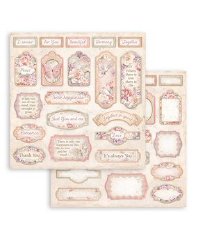 Stamperia Romance Forever 12x12 Inch Paper Sheets Tags (10pcs) (SBB973) (DISCONTINUED)