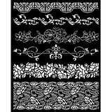 Stamperia Romance Forever Thick Stencil 20x25cm Borders (KSTD153) (DISCONTINUED)