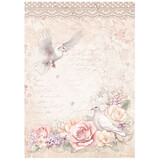 Stamperia Romance Forever A4 Rice Paper Doves (6pcs) (DFSA4834) (DISCONTINUED)