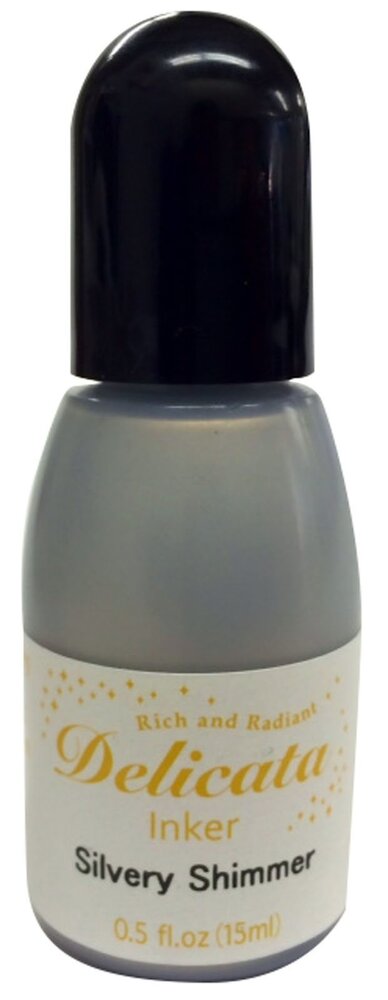 Tsukineko Delicata Pigment Inker Silvery Shimmer 15ml (05RC192)