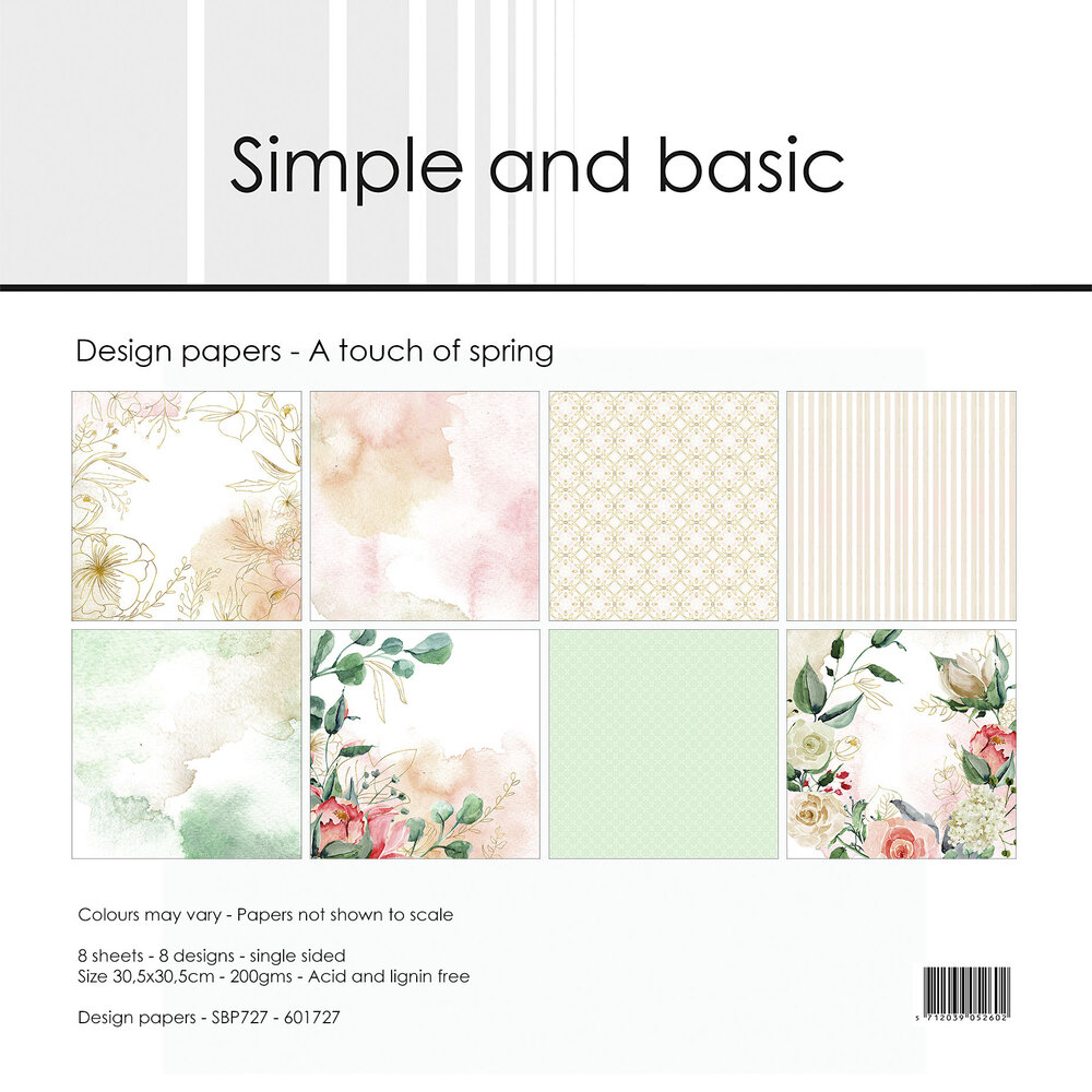 Simple and Basic A Touch of Spring 12x12 Inch Paper Pack (SBP727) (DISCONTINUED) Simple and Basic A Touch of Spring 12x12 Inch Paper Pack (SBP727) (DISCONTINUED)