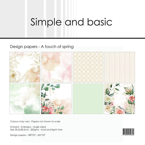 Simple and Basic A Touch of Spring 12x12 Inch Paper Pack (SBP727) (DISCONTINUED) Simple and Basic A Touch of Spring 12x12 Inch Paper Pack (SBP727) (DISCONTINUED)