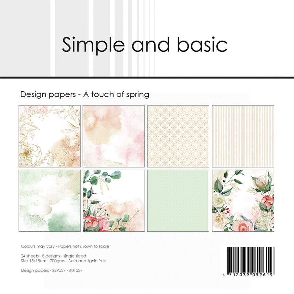 Simple and Basic A Touch of Spring 6x6 Inch Paper Pack (SBP527) (DISCONTINUED)