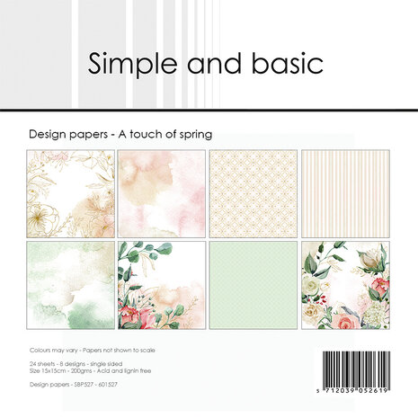 Simple and Basic A Touch of Spring 6x6 Inch Paper Pack (SBP527) (DISCONTINUED)