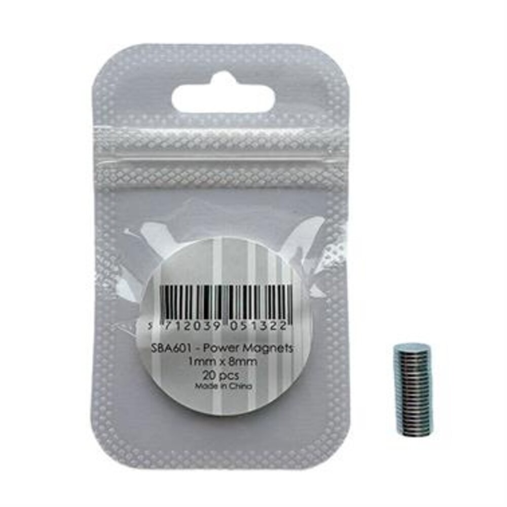 Simple and Basic Power Magnets 1x8mm (20pcs) (SBA601)