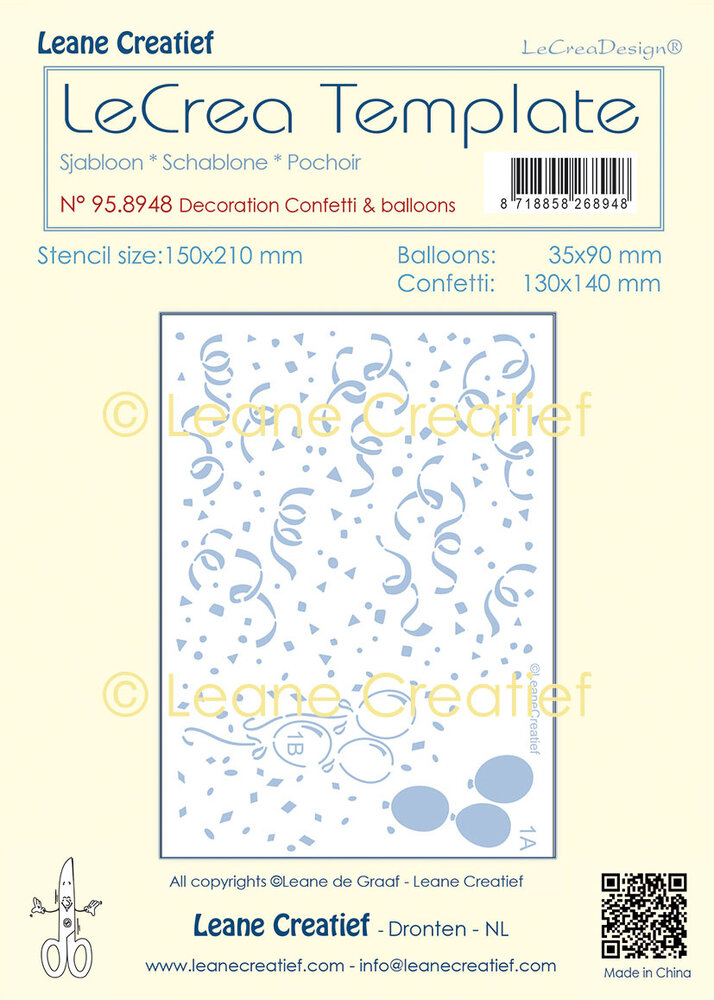 Leane Creatief Confetti & Balloons A5 LeCreaDesign Decoration Template (95.8948) (DISCONTINUED) Leane Creatief Confetti & Balloons A5 LeCreaDesign Decoration Template (95.8948) (DISCONTINUED)
