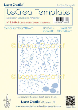 Leane Creatief Confetti & Balloons A5 LeCreaDesign Decoration Template (95.8948) (DISCONTINUED) Leane Creatief Confetti & Balloons A5 LeCreaDesign Decoration Template (95.8948) (DISCONTINUED)