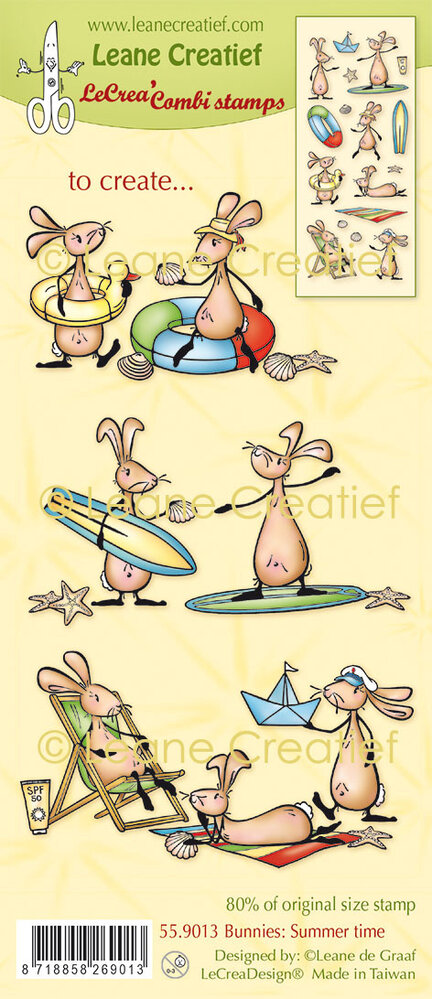 Leane Creatief Bunnies Summertime LeCreaDesign Combi Clear Stamp (55.9013) (DISCONTINUED) Leane Creatief Bunnies Summertime LeCreaDesign Combi Clear Stamp (55.9013) (DISCONTINUED)