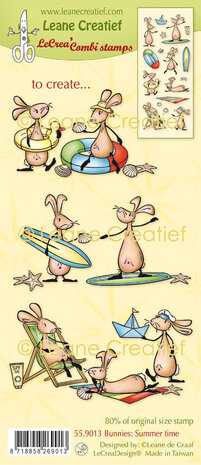 Leane Creatief Bunnies Summertime LeCreaDesign Combi Clear Stamp (55.9013) (DISCONTINUED) Leane Creatief Bunnies Summertime LeCreaDesign Combi Clear Stamp (55.9013) (DISCONTINUED)