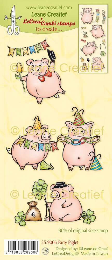 Leane Creatief Party Piglet LeCreaDesign Combi Clear Stamp (55.9006) (DISCONTINUED) Leane Creatief Party Piglet LeCreaDesign Combi Clear Stamp (55.9006) (DISCONTINUED)