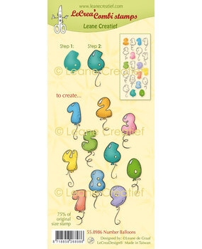 Leane Creatief Number Balloons LeCreaDesign Combi Clear Stamp (55.8986) (DISCONTINUED)