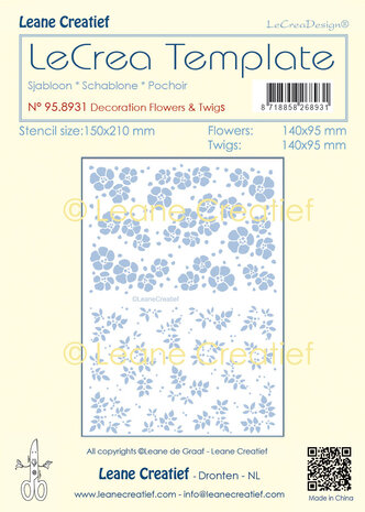 Leane Creatief Flowers & Twigs A5 LeCreaDesign Decoration Template (95.8931) (DISCONTINUED)