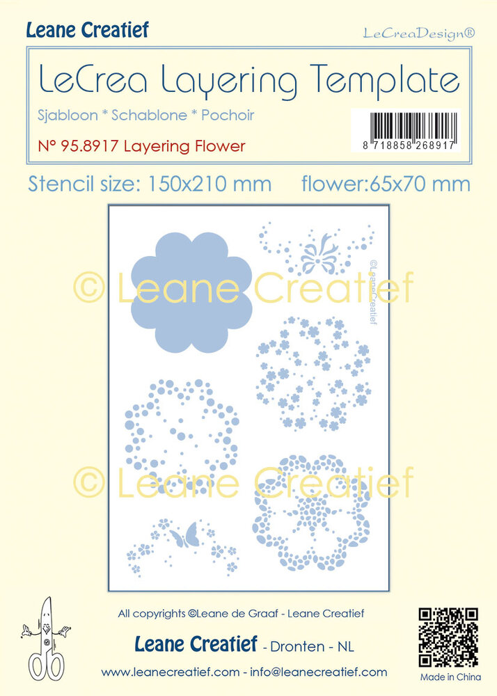 Leane Creatief Flower A5 LeCreaDesign Layering Template (95.8917) (DISCONTINUED)