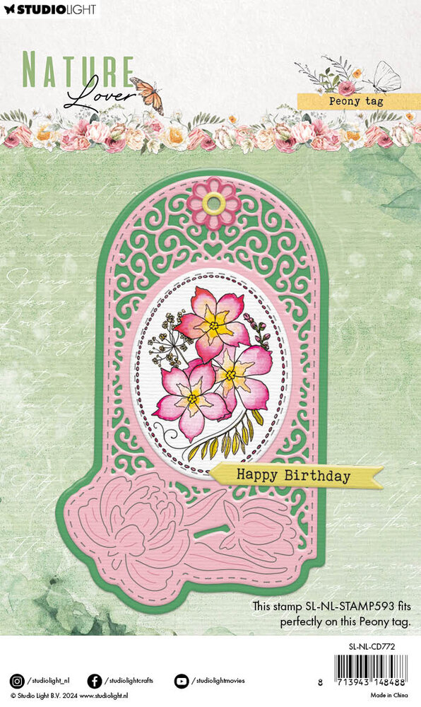Studio Light Nature Lover Cutting Dies Peony Tag (SL-NL-CD772) (OUTLET) Studio Light Nature Lover Cutting Dies Peony Tag (SL-NL-CD772) (OUTLET)